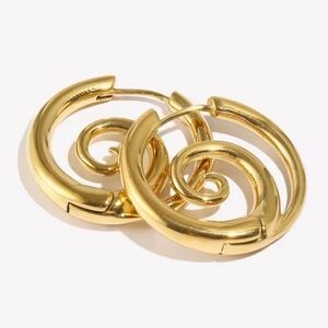 Gold plated spiral earrings
